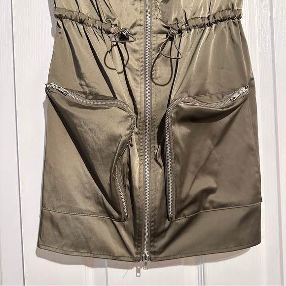New Zara Strapless Khaki Cargo Mini Short Dress 2712/231 Small - Picture 5 of 8